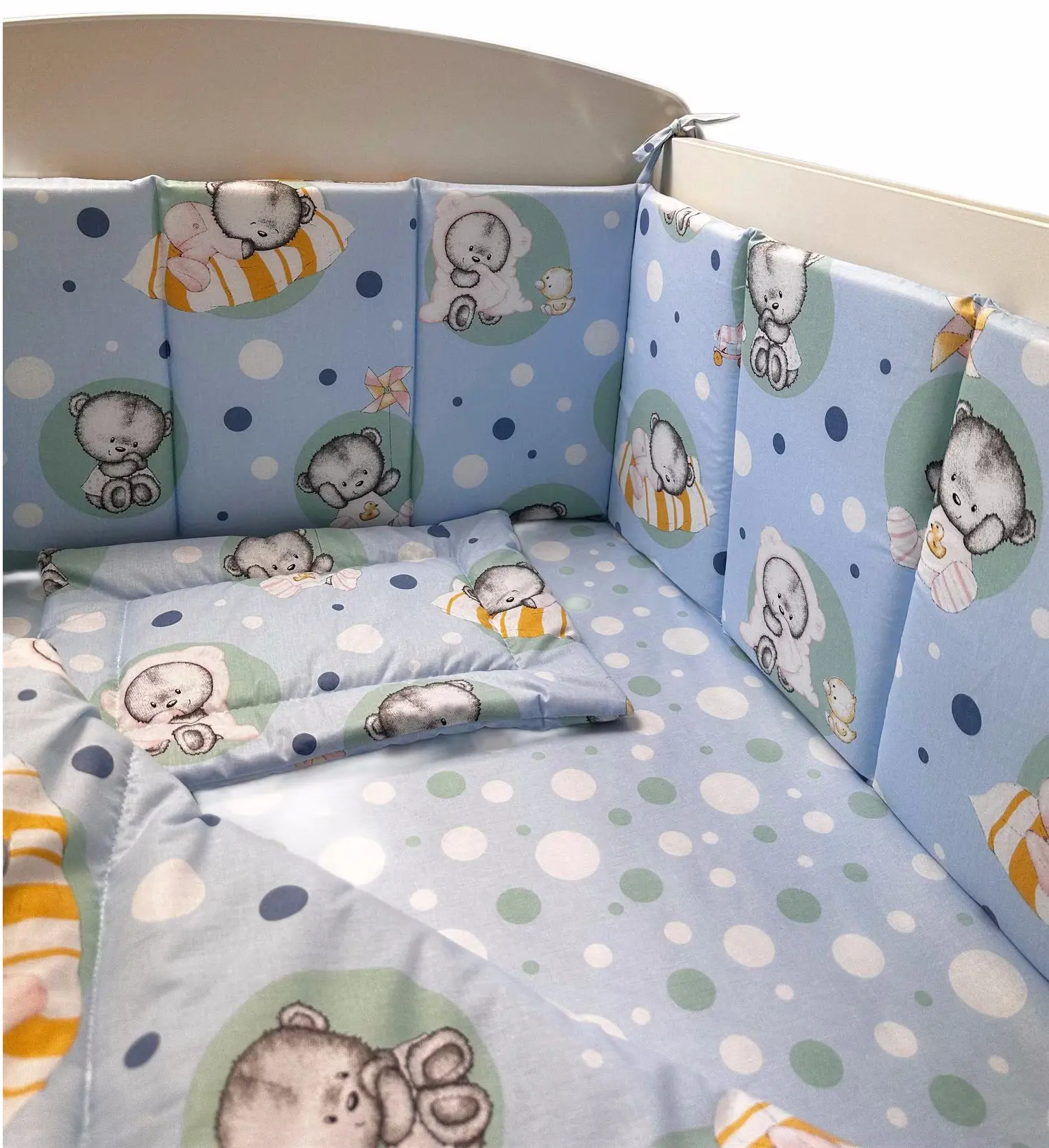 Lenjerie de pat pentru copii MyKids Little Bear 120x60 (Blue)