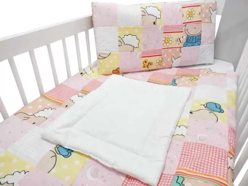 Детское постельное белье MyKids Mini Square Girl 120x60 (Yellow/Pink)