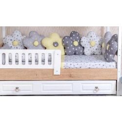 Lenjerie de pat pentru copii MyKids Montessori PS114 9un 95x195 (White/Grey) Thumb