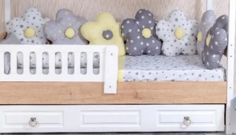 Lenjerie de pat pentru copii MyKids Montessori PS114 9un 95x195 (White/Grey)