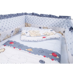 Lenjerie de pat pentru copii MyKids Teddy Friends 5 un 120x60 (Grey) Thumb
