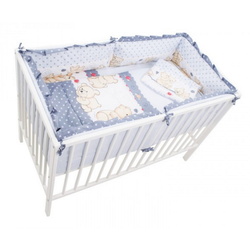 Lenjerie de pat pentru copii MyKids Teddy Friends 5 un 120x60 (Grey)
