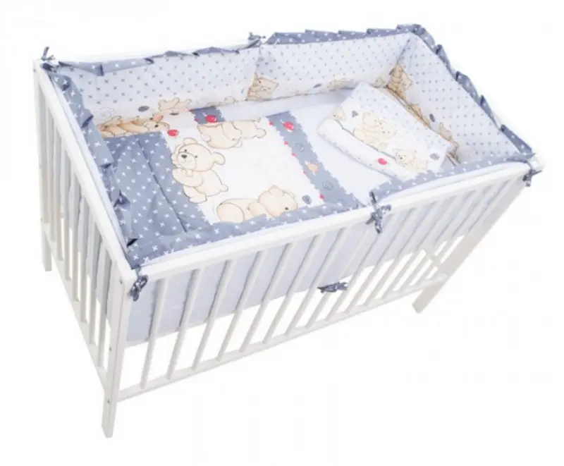 Lenjerie de pat pentru copii MyKids Teddy Friends 5 un 120x60 (Grey)