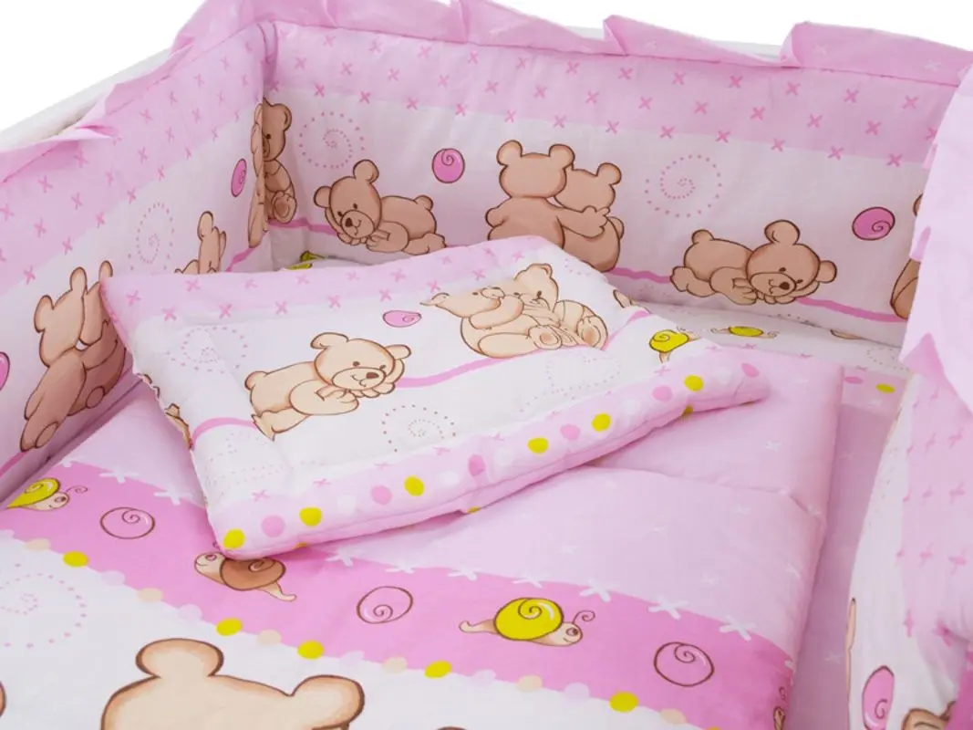 Детское постельное белье MyKids Teddy Friends 5 ед 120x60 (Pink) - 2