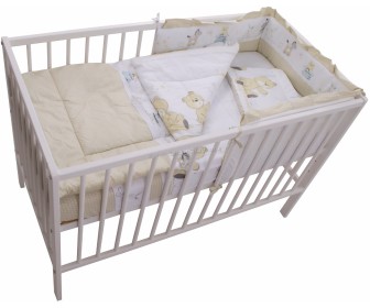 Lenjerie de pat pentru copii MyKids Teddy Play 4un 140x70 (Beige)