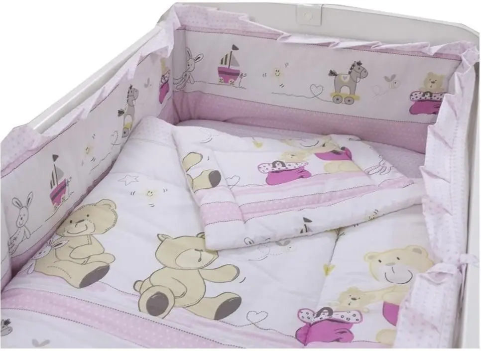 Детское постельное белье MyKids Teddy Play M1 5 120x60 (Pink)