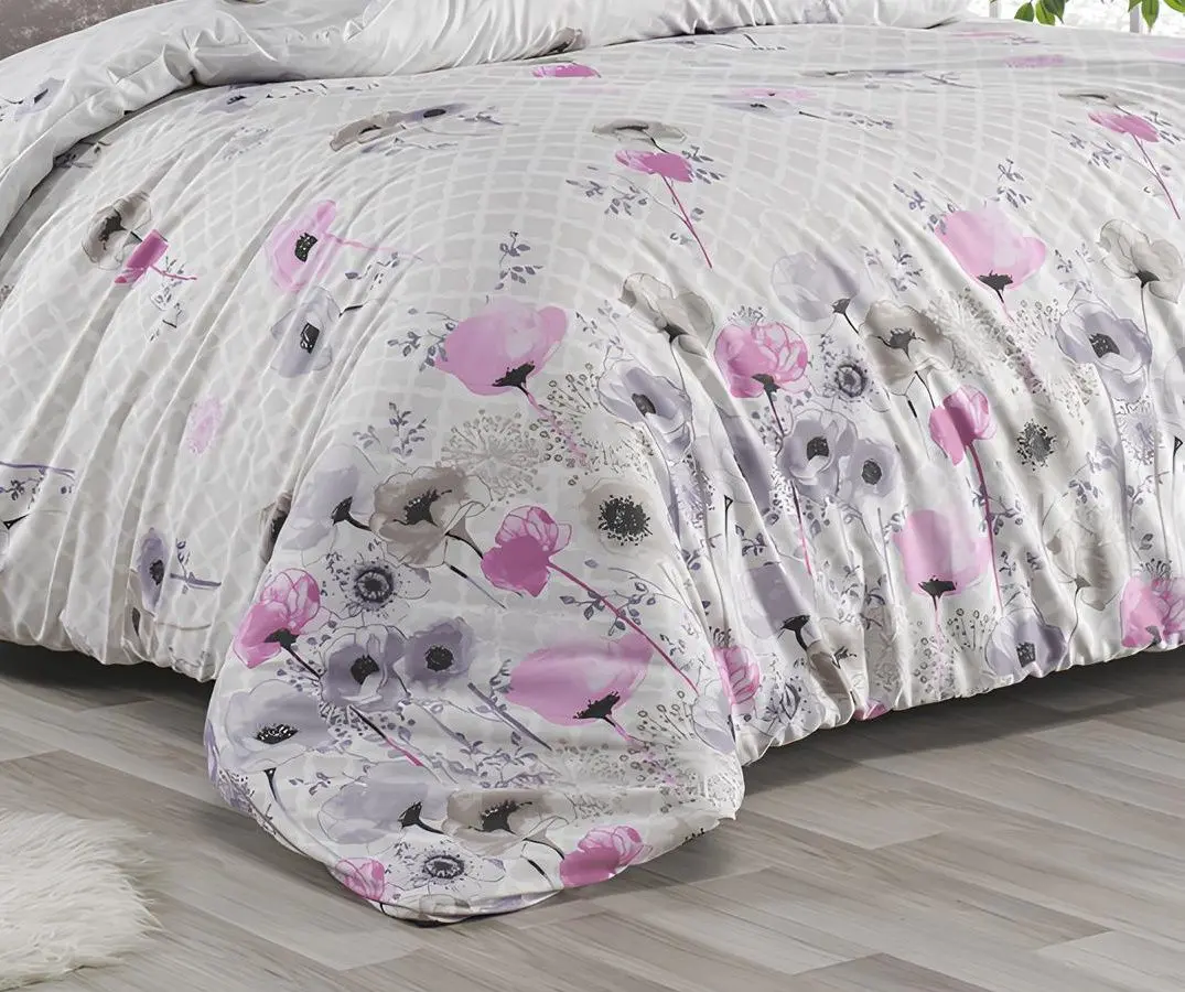 Постельное белье New Home Deluxe Satin Gaye Euro 2P (White/Pink)