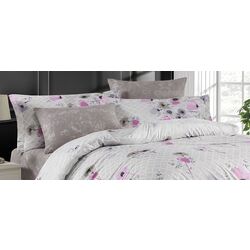 Постельное белье New Home Deluxe Satin Gaye Euro 2P (White/Pink) Thumb