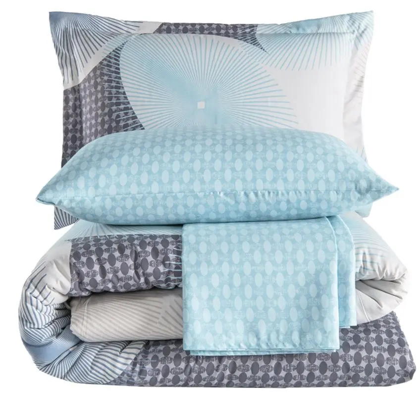 Постельное белье New Home Deluxe Satin Randy Euro 2P (Blue)