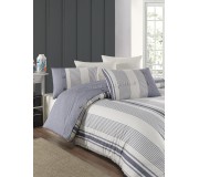 Lenjerie de pat New Home Natural Duvet Cover Asya Euro 2P (Blue)