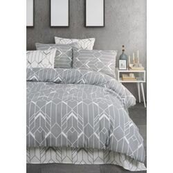 Lenjerie de pat New Home Ranforce Agatha 2P (Grey/White) Thumb