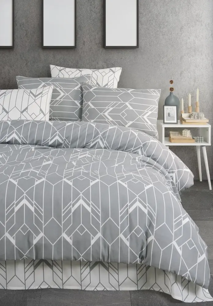 Lenjerie de pat New Home Ranforce Agatha 2P (Grey/White)