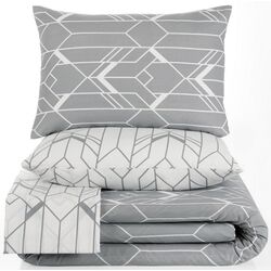 Lenjerie de pat New Home Ranforce Agatha 2P (Grey/White) Thumb