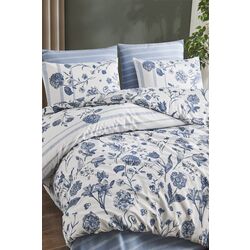 Постельное белье New Home Ranforce Alessa 2P (Blue/White) Thumb