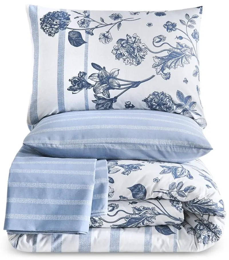 Постельное белье New Home Ranforce Alessa 2P (Blue/White)