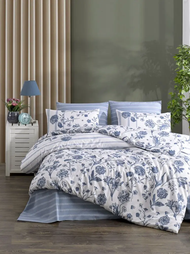 Постельное белье New Home Ranforce Alessa 2P (Blue/White)