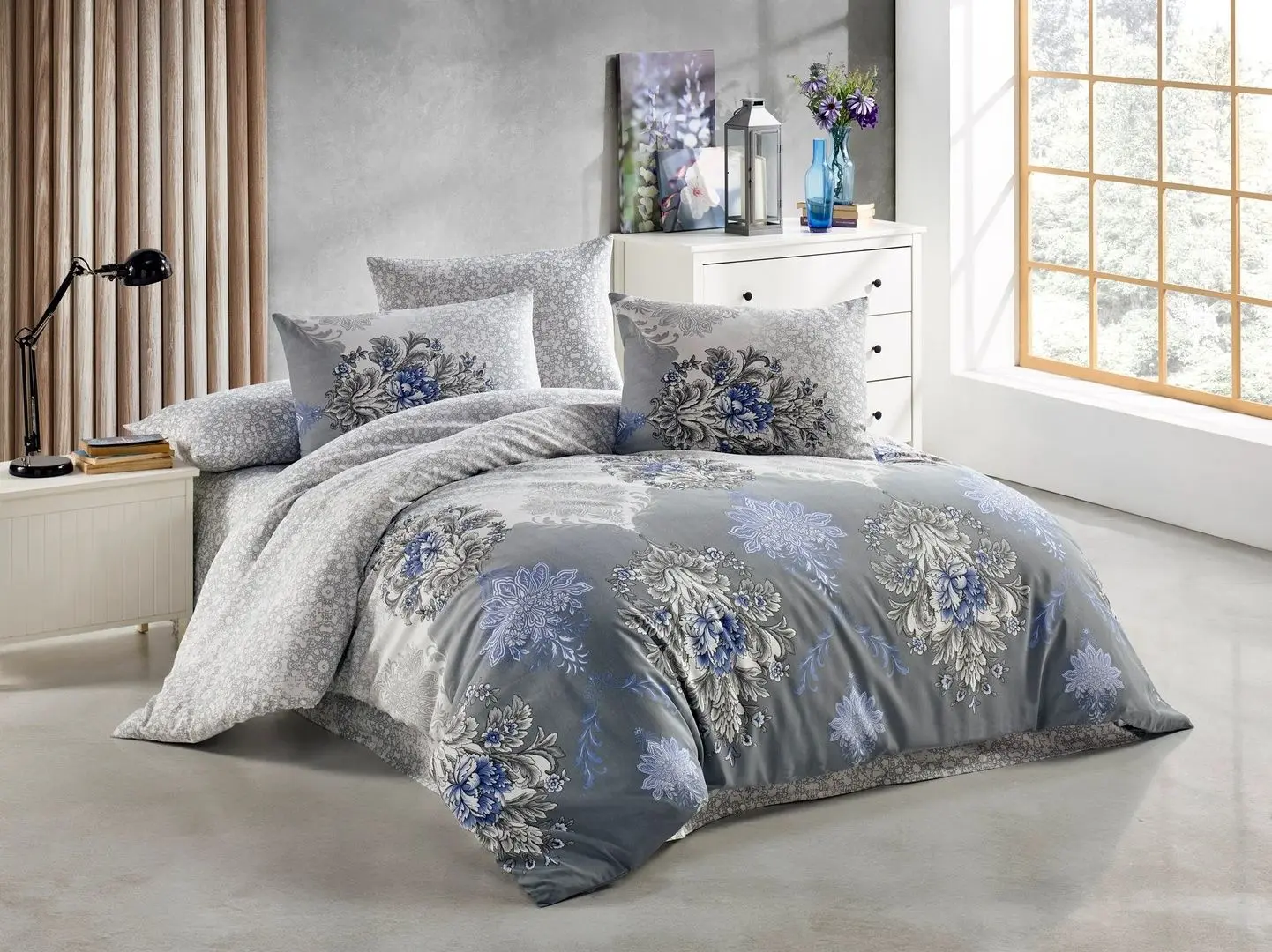 Постельное белье New Home Ranforce Alya 2P (Grey)