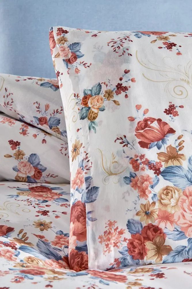 Lenjerie de pat New Home Ranforce Emma 2P (White/Blue)