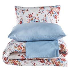 Lenjerie de pat New Home Ranforce Emma 2P (White/Blue) Thumb