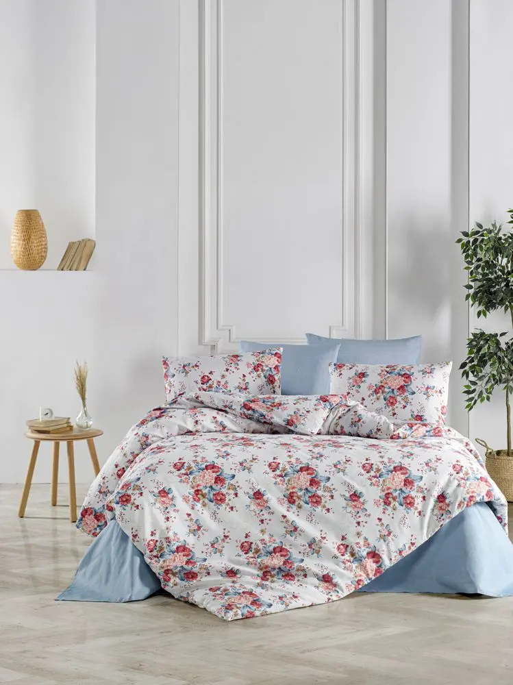 Lenjerie de pat New Home Ranforce Emma 2P (White/Blue)