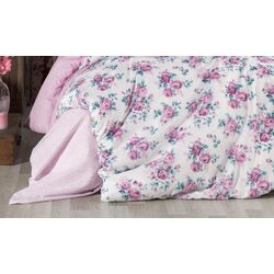 Постельное белье New Home Ranforce Liza 2P (White/Pink) Thumb