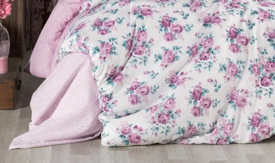 Постельное белье New Home Ranforce Liza 2P (White/Pink)