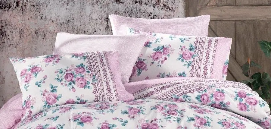 Постельное белье New Home Ranforce Liza 2P (White/Pink)