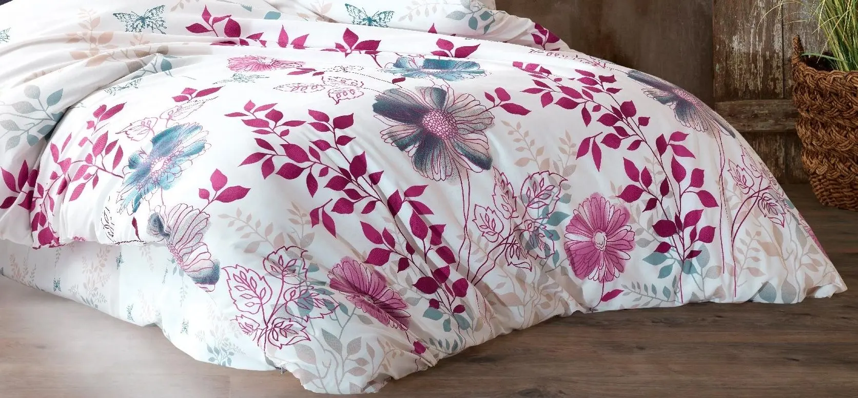 Постельное белье New Home Ranforce Mira 2P (White/Pink)