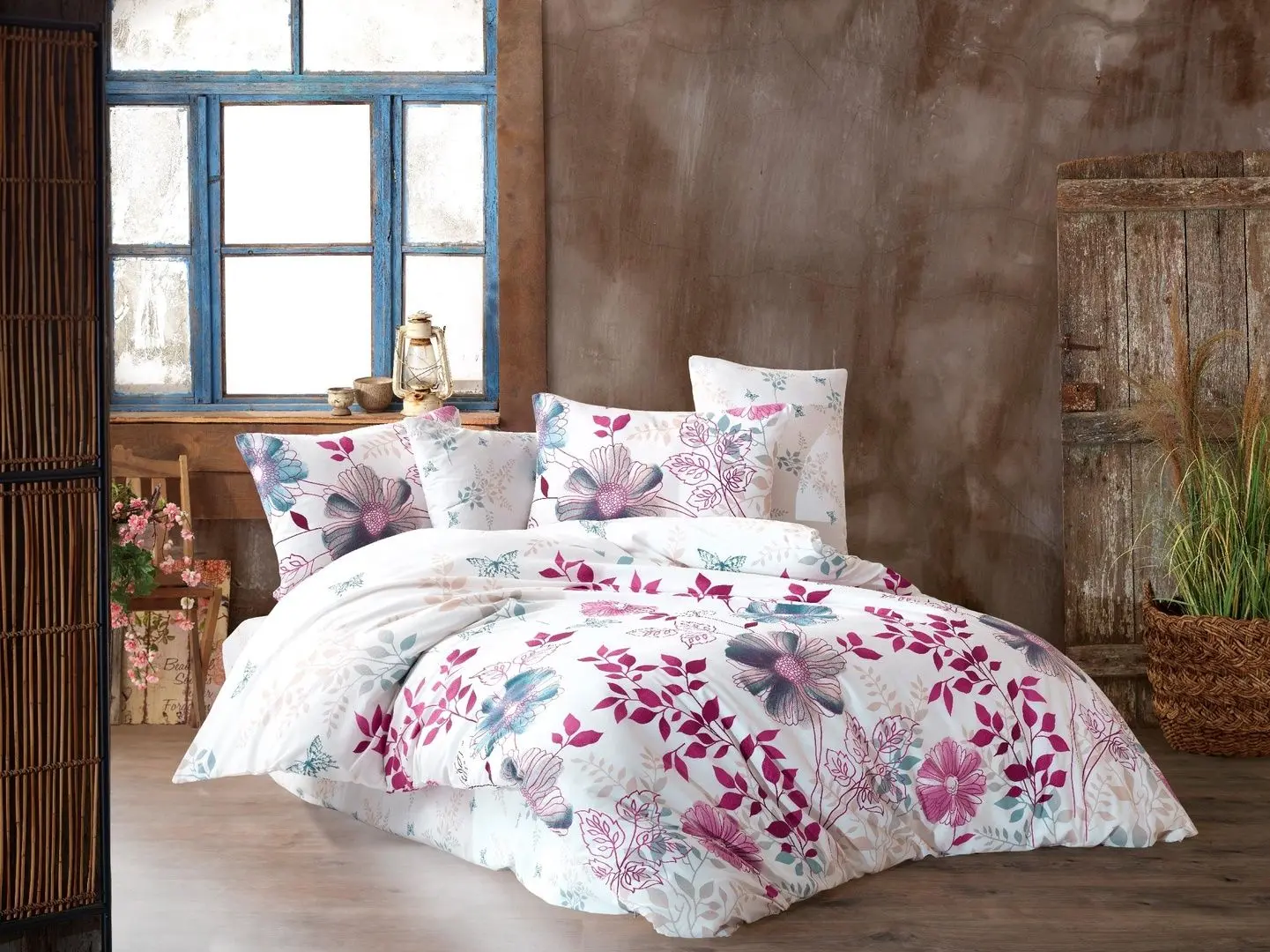 Постельное белье New Home Ranforce Mira 2P (White/Pink)