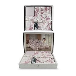 Постельное белье New Home Ranforce Teodora 2P (White/Pink) Thumb