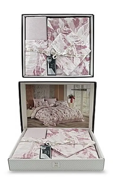 Постельное белье New Home Ranforce Teodora 2P (White/Pink) - 2
