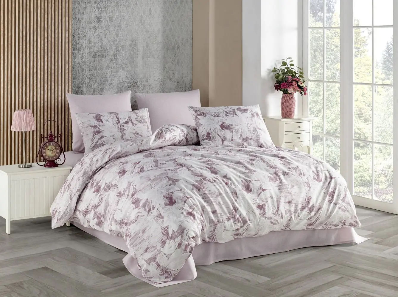 Постельное белье New Home Ranforce Teodora 2P (White/Pink)