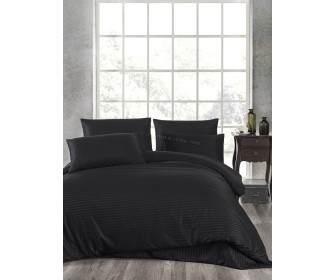 Lenjerie de pat New Home Stripe Satin 2P (Black)