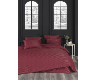 Постельное белье New Home Stripe Satin 2P (Burgundy)