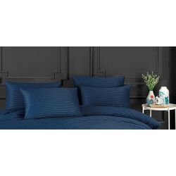 Постельное белье New Home Stripe Satin Euro 2P (Blue) Thumb