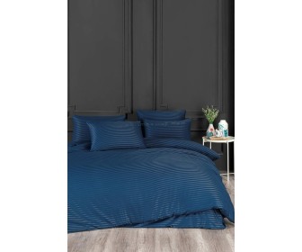 Lenjerie de pat New Home Stripe Satin Euro 2P (Blue)