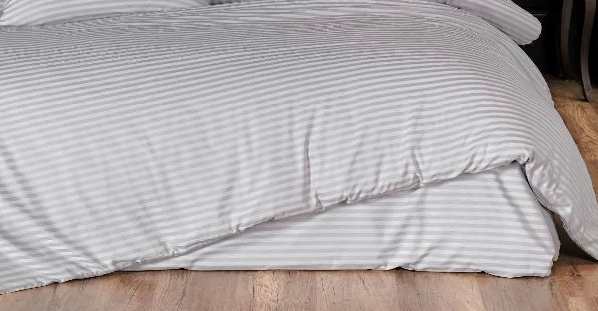 Постельное белье New Home Stripe Satin Euro 2P (Grey)