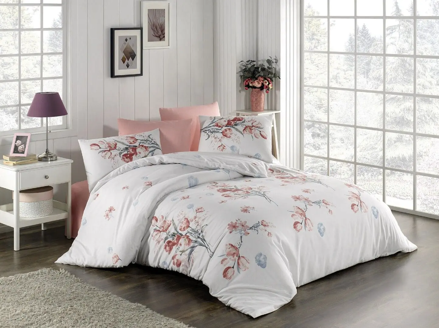 Постельное белье с одеялом и подушками New Home Comforter Liya 2P (White)