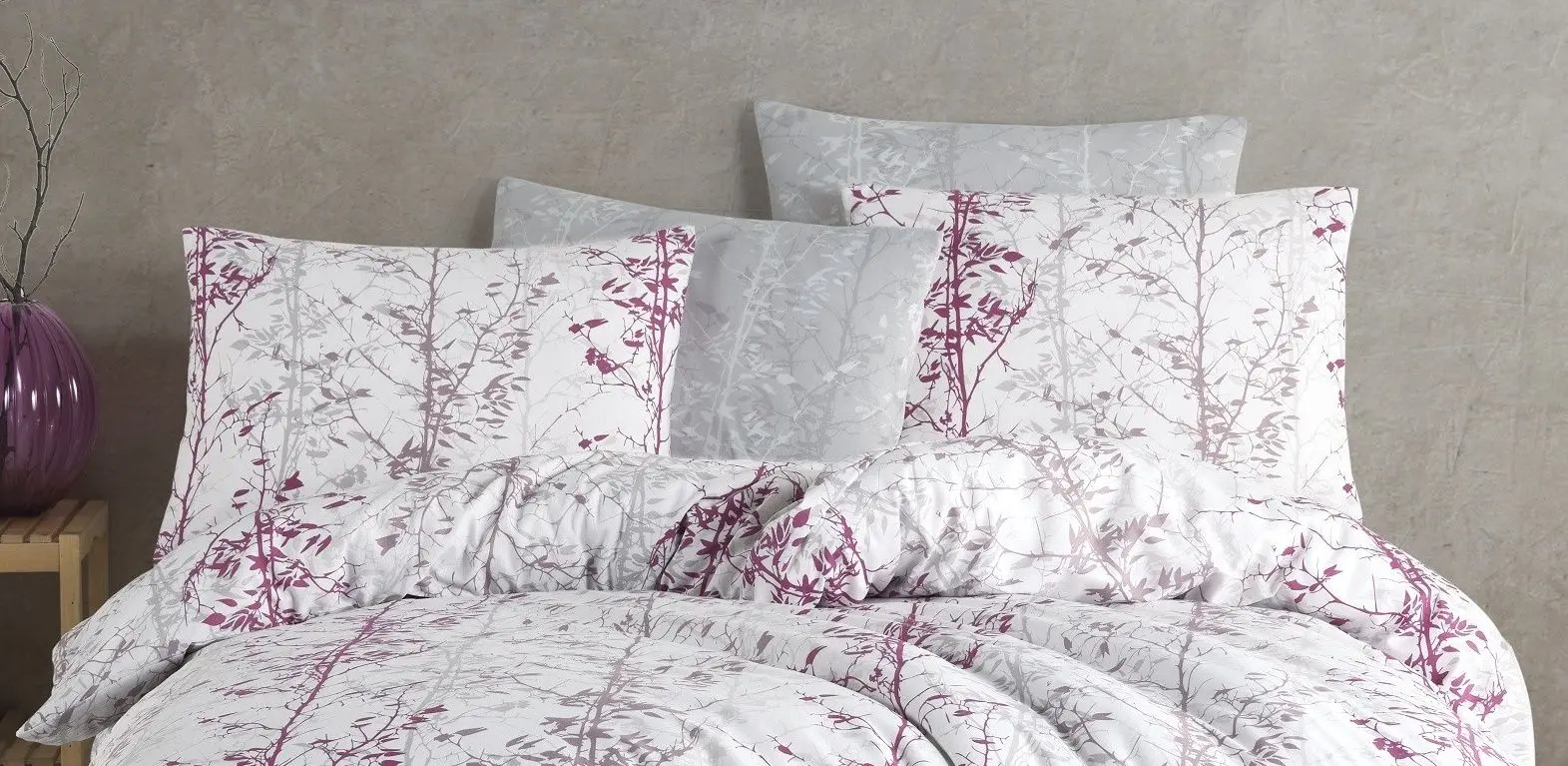 Постельное белье с одеялом и подушками New Home Comforter Masal 2P (White/Pink)