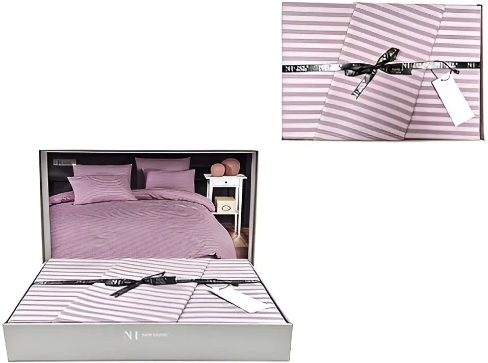 Постельное белье New Home Stripe Satin Euro 2P (Pink)