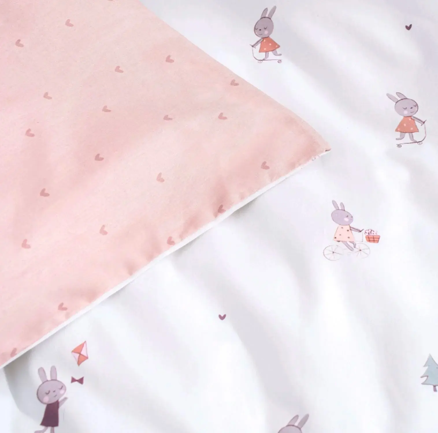 Детское постельное белье Perina Bunnies 60x120 (White/Pink) - 6