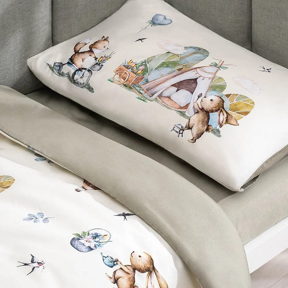 Детское постельное белье Perina Friends 60x120 (Grey/Olive) - 2