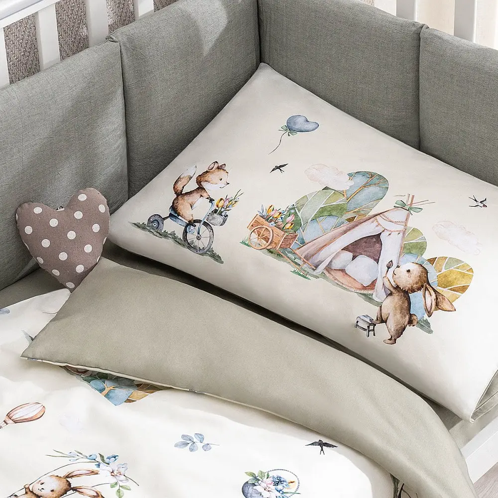 Детское постельное белье Perina Friends 60x120 (Grey/Olive) - 3