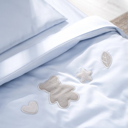 Детское постельное белье Perina Sateen Teddy 60x120 (Blue) Thumb