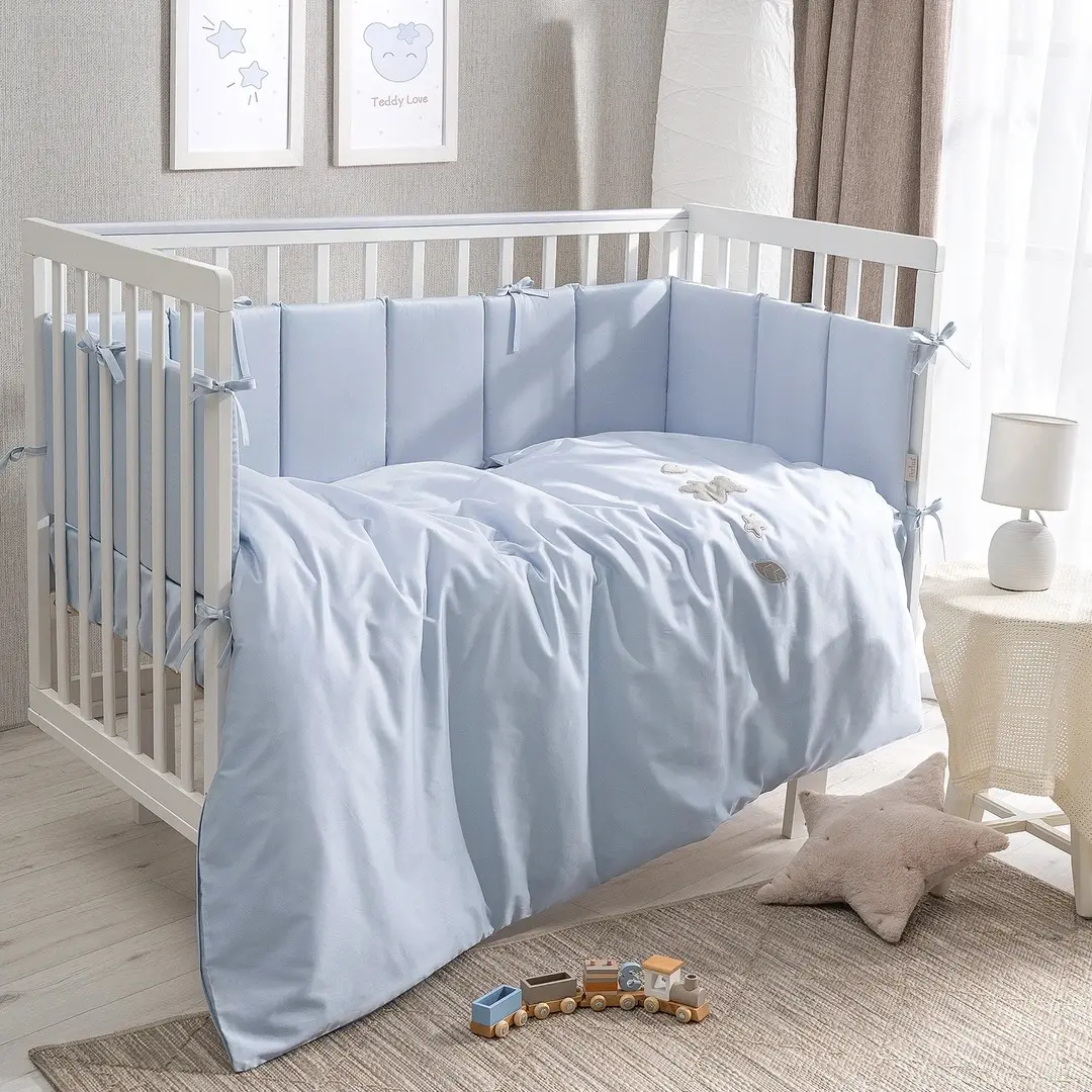 Детское постельное белье Perina Sateen Teddy 60x120 (Blue)
