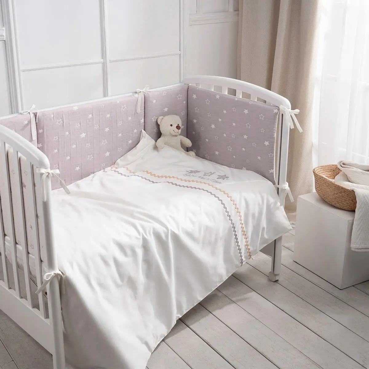 Детское постельное белье Perina Toys Stars 60x120 (Grey/White) - 2