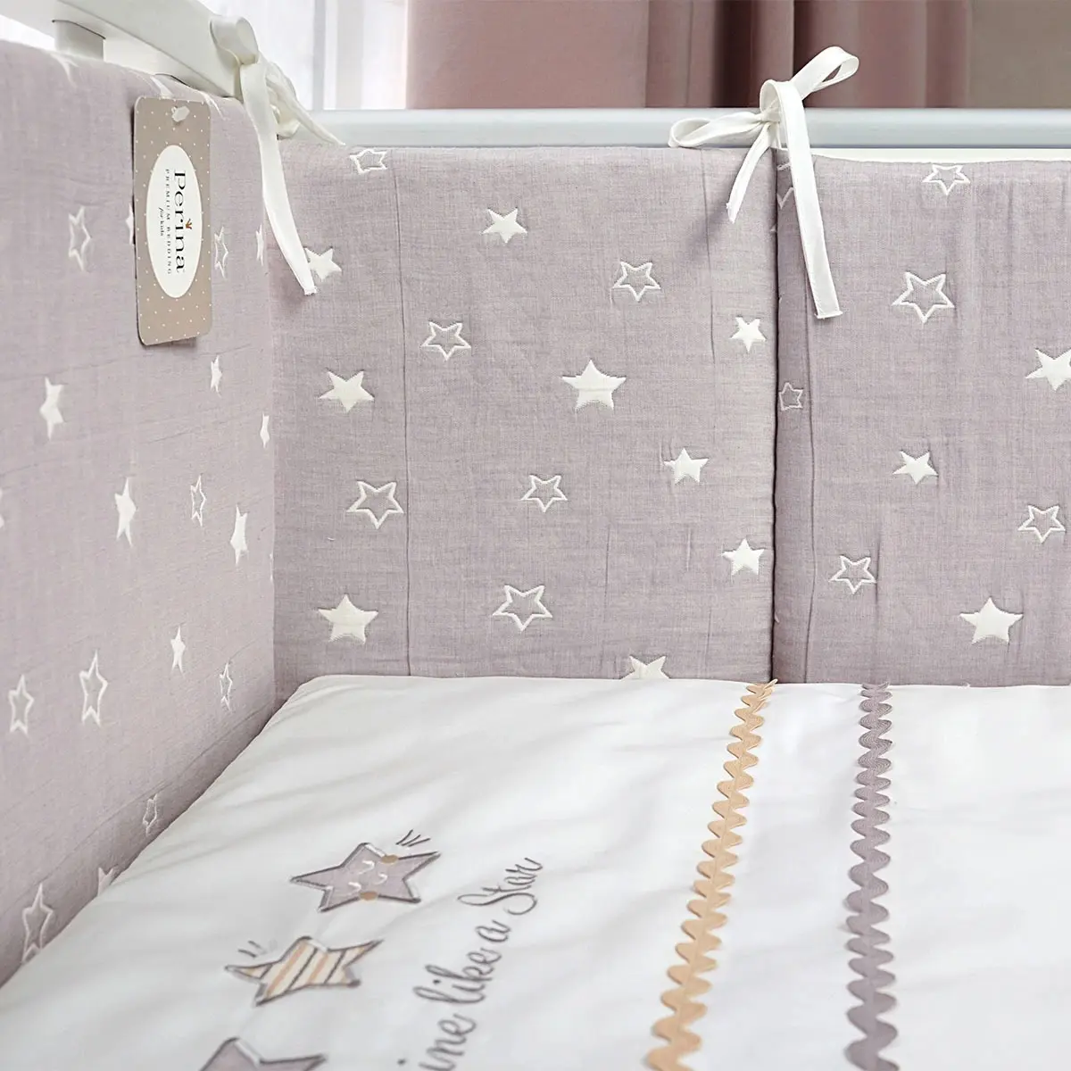 Детское постельное белье Perina Toys Stars 60x120 (Grey/White) - 6