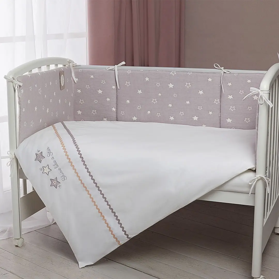 Детское постельное белье Perina Toys Stars 60x120 (Grey/White)