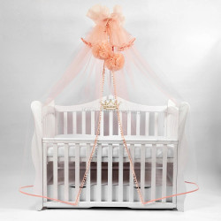 Балдахин для кроватки PernaMea Premium Pompom 170x400 (Blush)