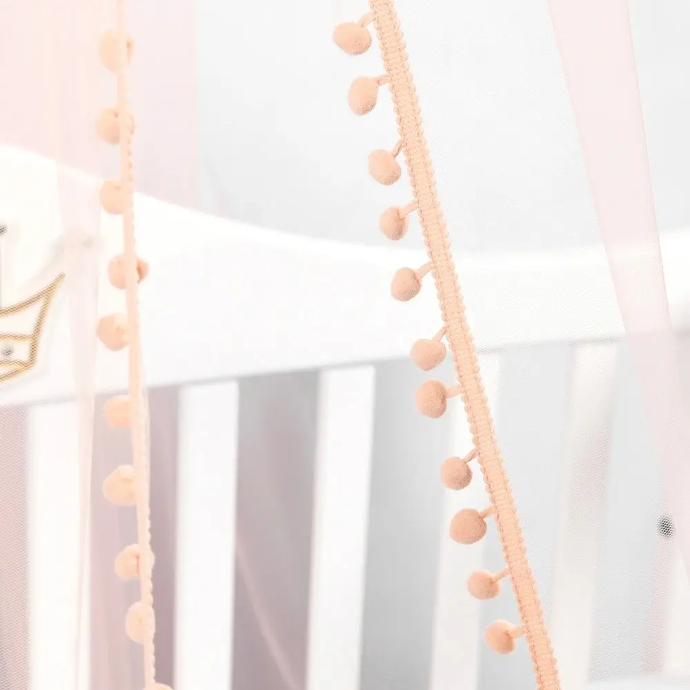 Балдахин для кроватки PernaMea Premium Pompom 170x400 (Blush) - 6